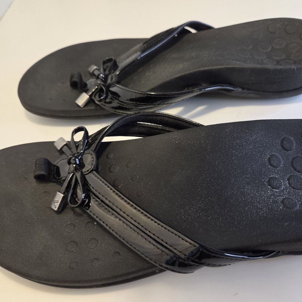 Vionic Black Thong Sandals Flip Flops Orthotic Arch Support Womens Size 6.5 - Picture 2 of 6